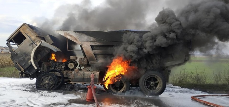 Пожар грузовика