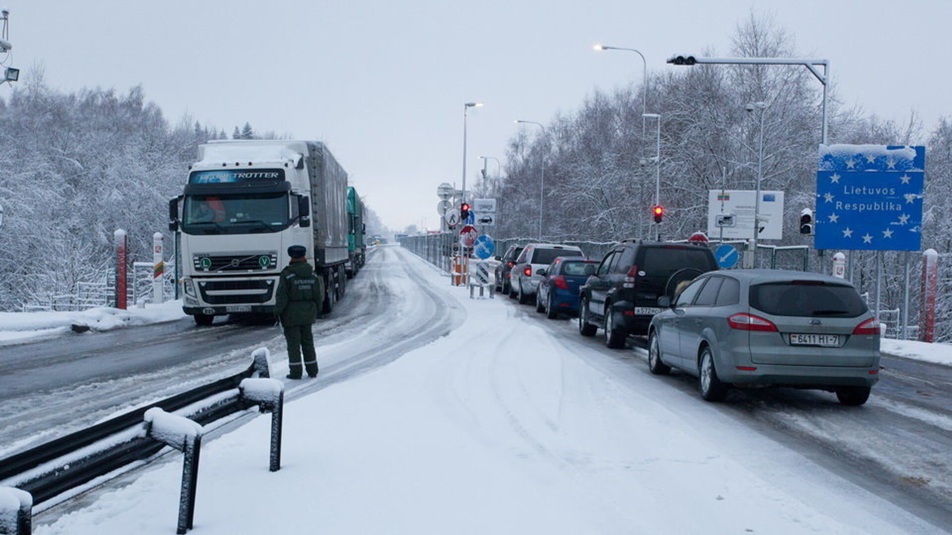 Затор на границе Литвы и Белоруссии