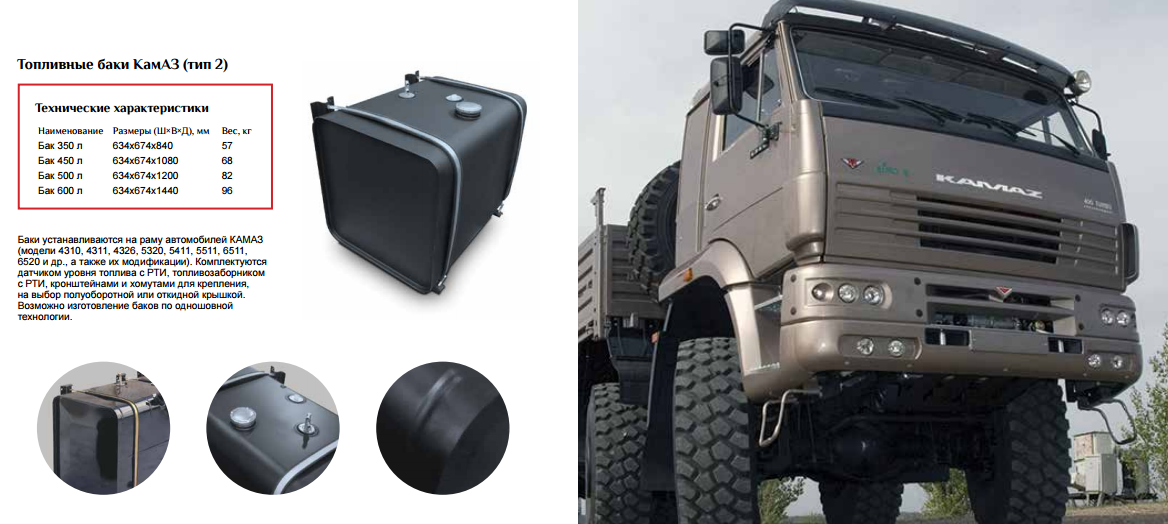 Топливный бак грузового автомобиля