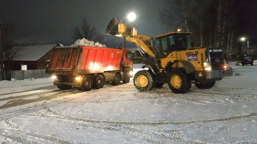 Работа спецтехники в ночное время