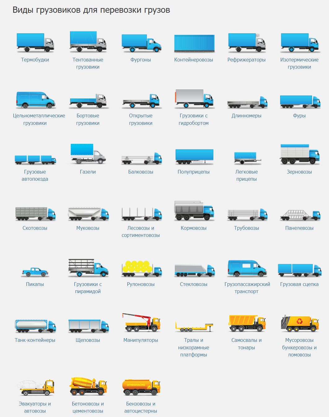 Варианты грузовик для перевозки