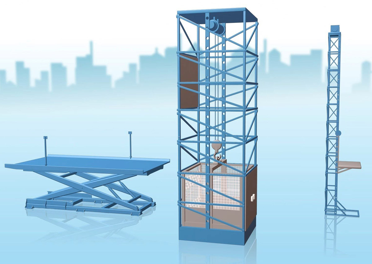 грузовой подъёмник на складе